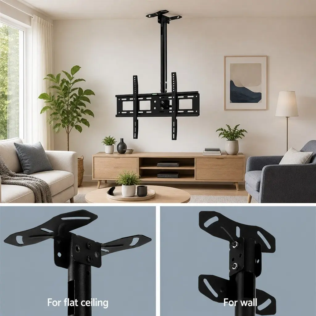 Ceiling Mount Bracket for TV Full Motion Tilt Rotation Black Universal VESA 32 to 75 Inch