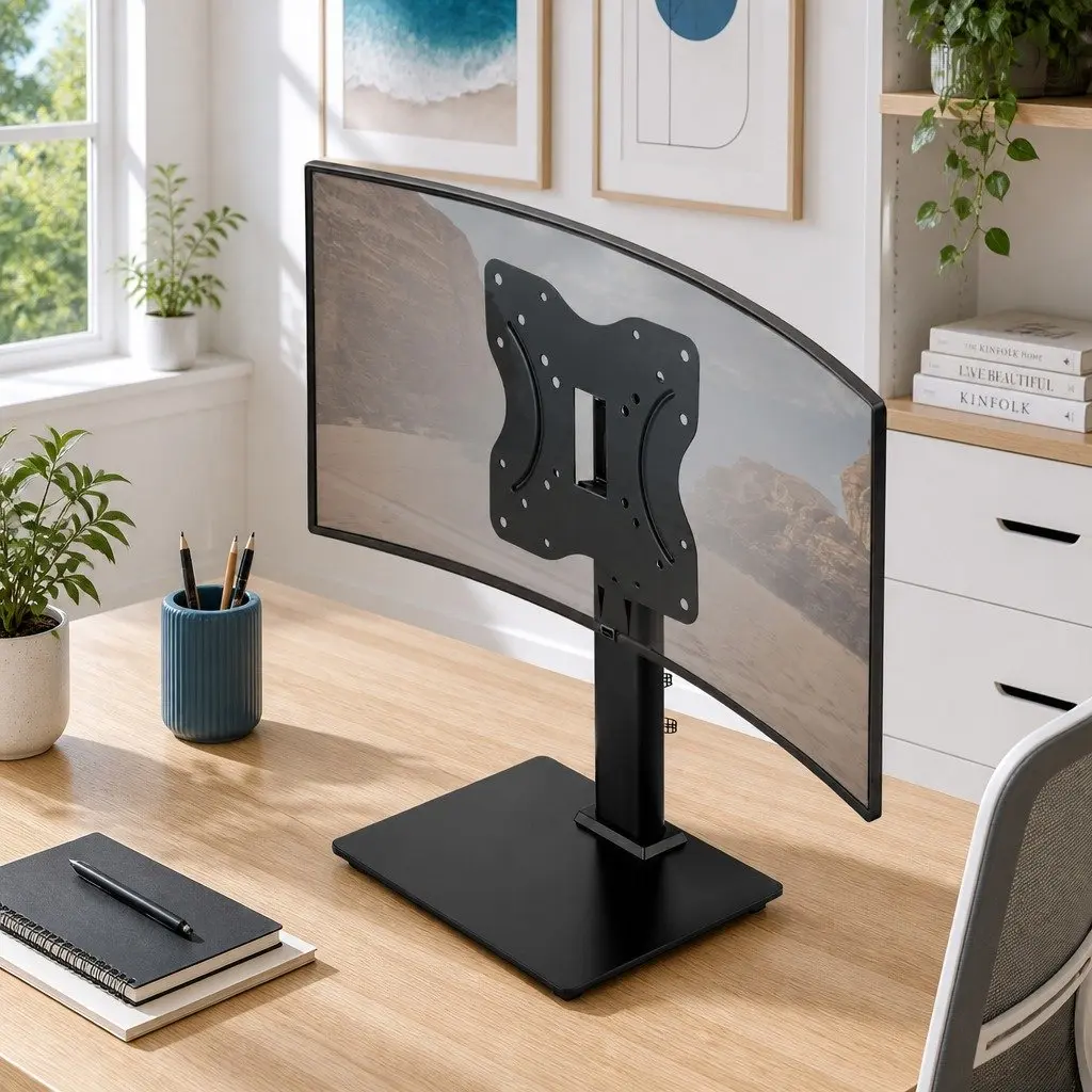 TV Stand Bracket for 19-43 inch TVs Desktop Swivel Table Top Universal Mount