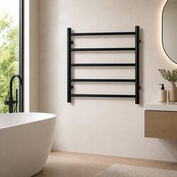 Electric Heated Towel Rail Rack 5 Bars Wall Mounted Bathroom Clothes Dryer
