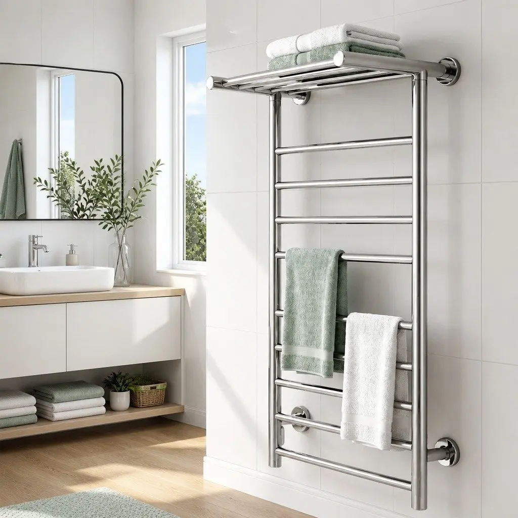 Electric Heated Towel Rail 14 Bars Wall Mounted Stainless Steel Clothes Dryer