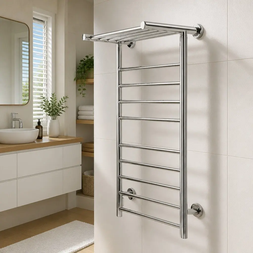 Electric Heated Towel Rail 14 Bars Wall Mounted Stainless Steel Clothes Dryer