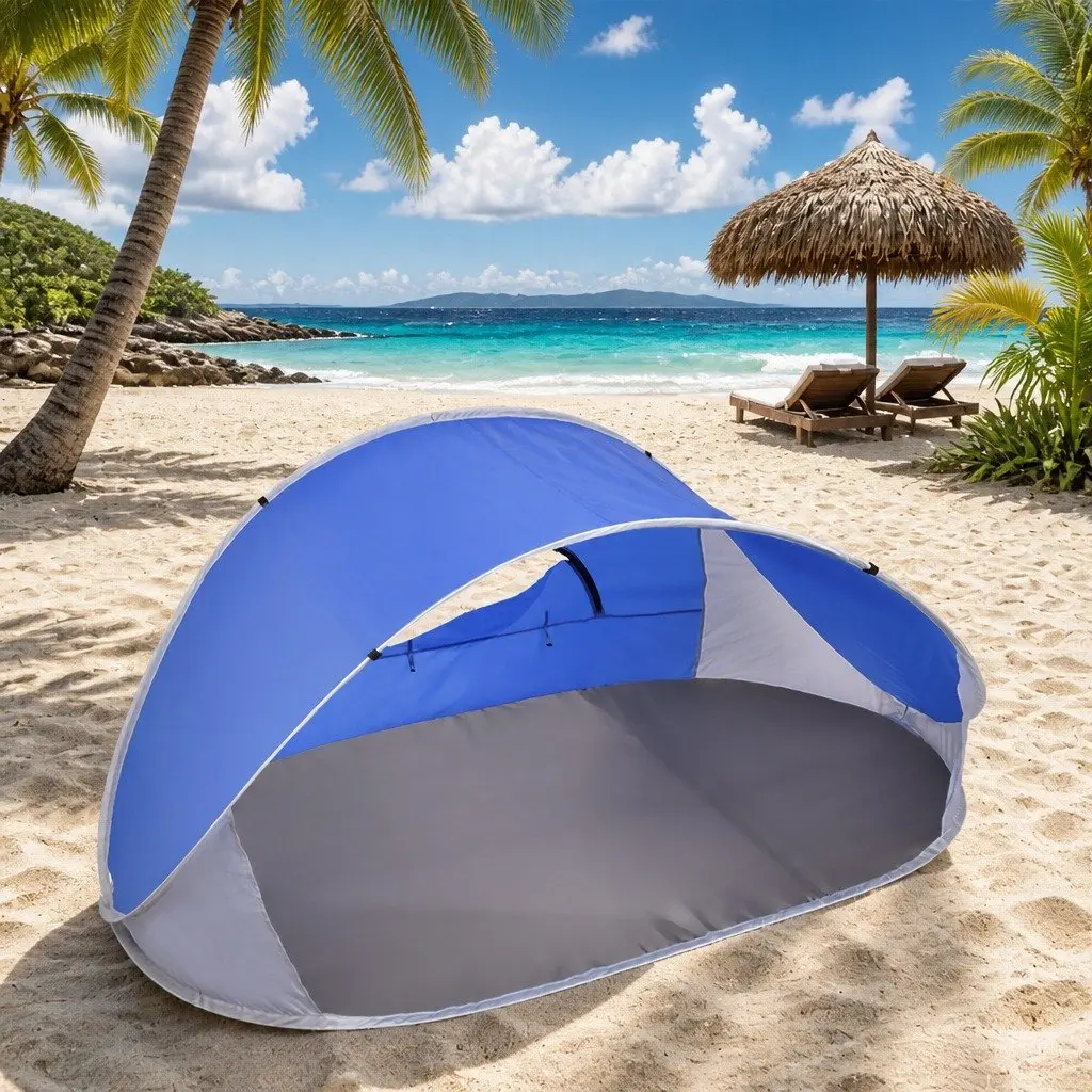 Pop Up Tent Instant Setup UV Resistant 4 Person Blue