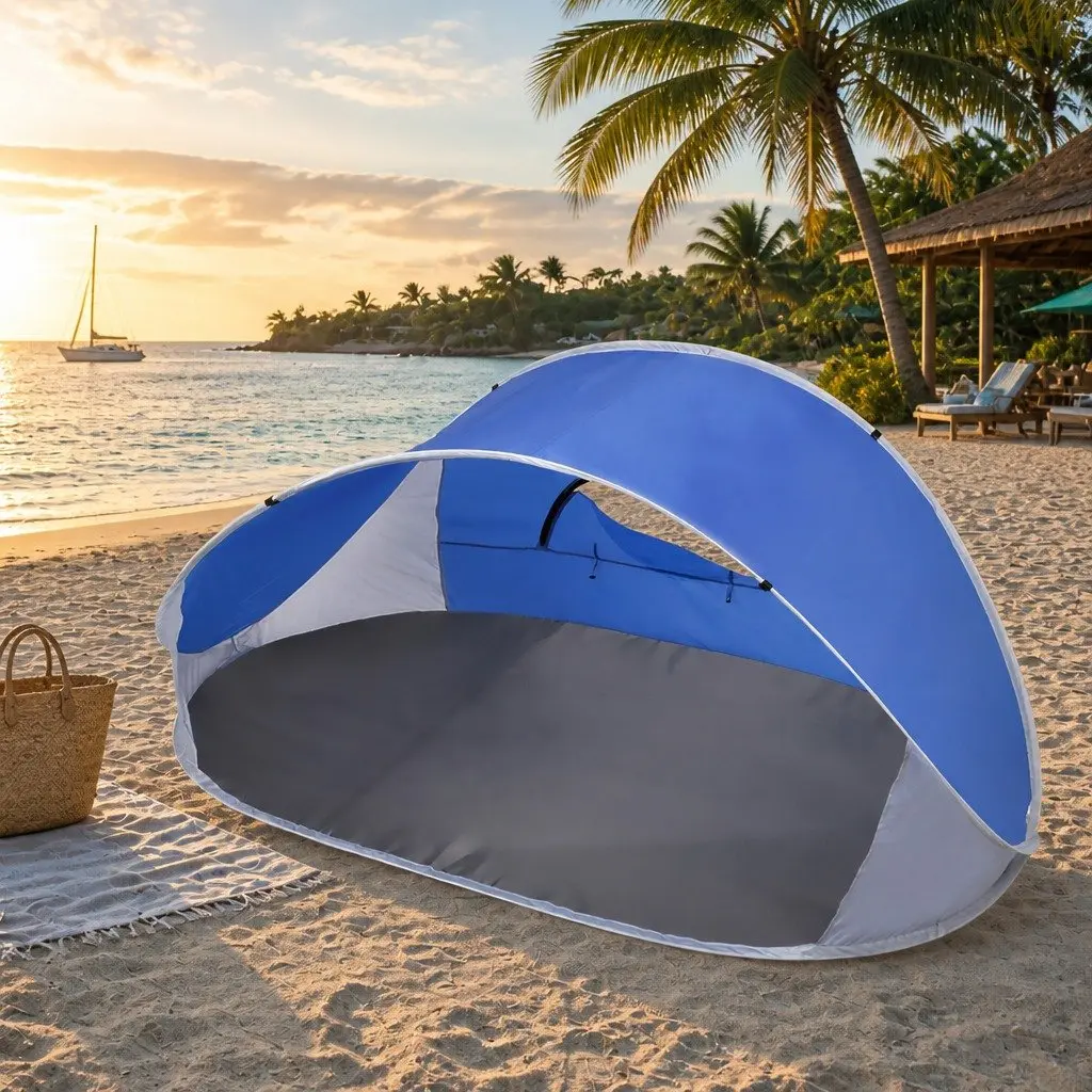 Pop Up Tent Instant Setup UV Resistant 4 Person Blue