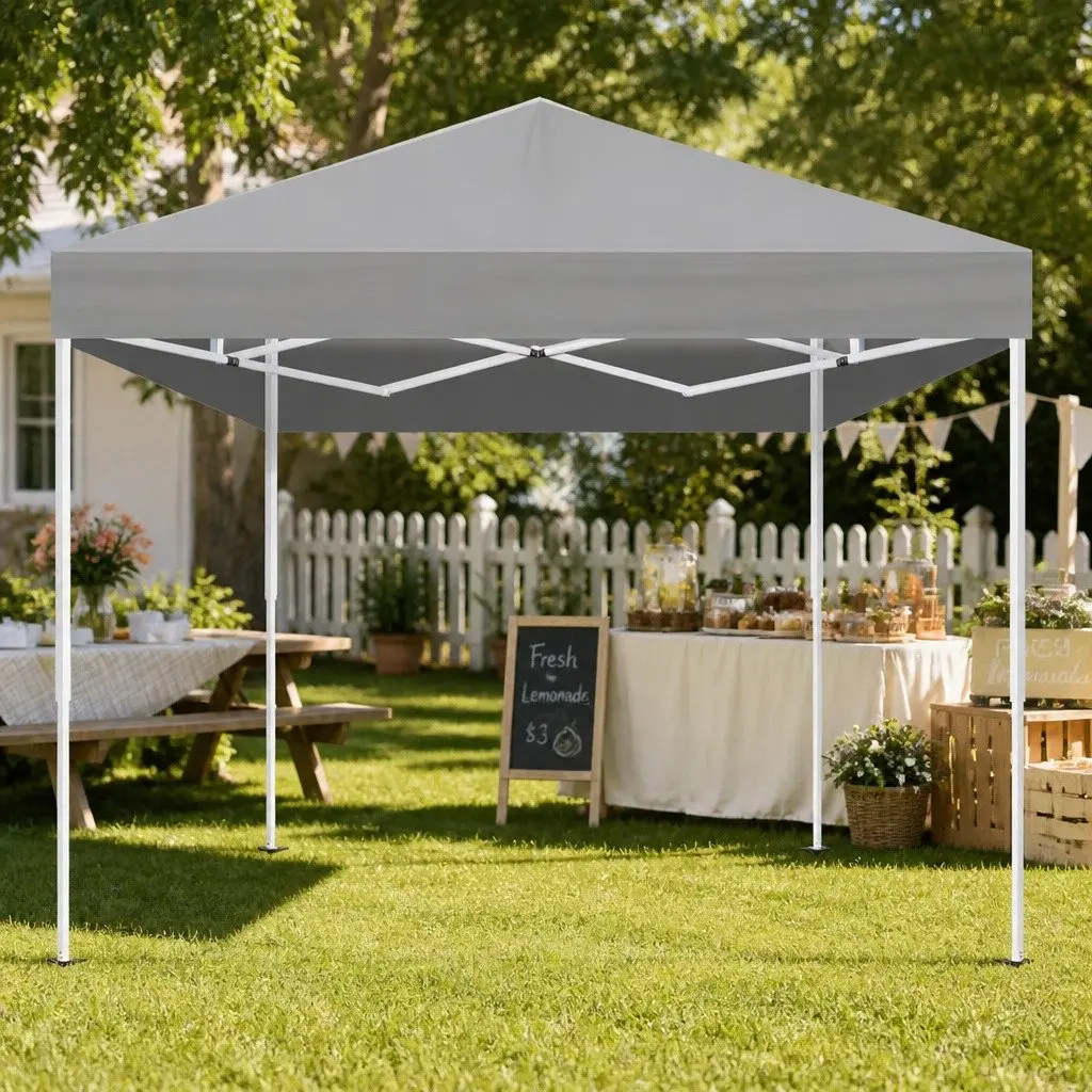 Pop Up Gazebo Adjustable Height 3x3m Waterproof UV Resistant Grey