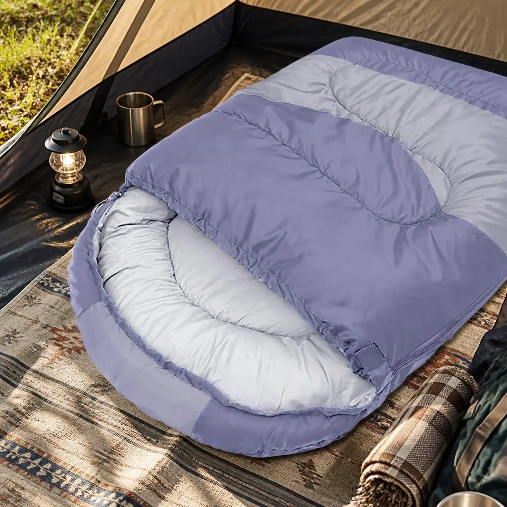 Single Sleeping Bag Outdoor Camping Cold Weather Grey Hollow Cotton Lightweight