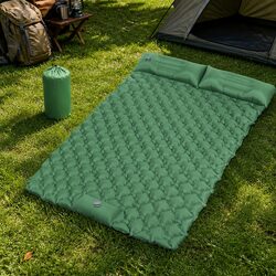 Inflatable Camping Sleeping Pad Double Air Mattress with Foot Pump Lightweight