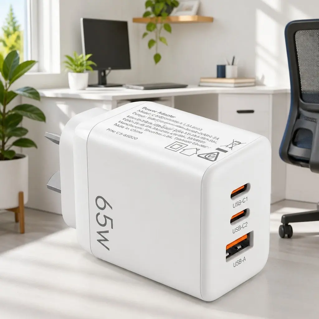 65W USB C Charger with 3 Ports