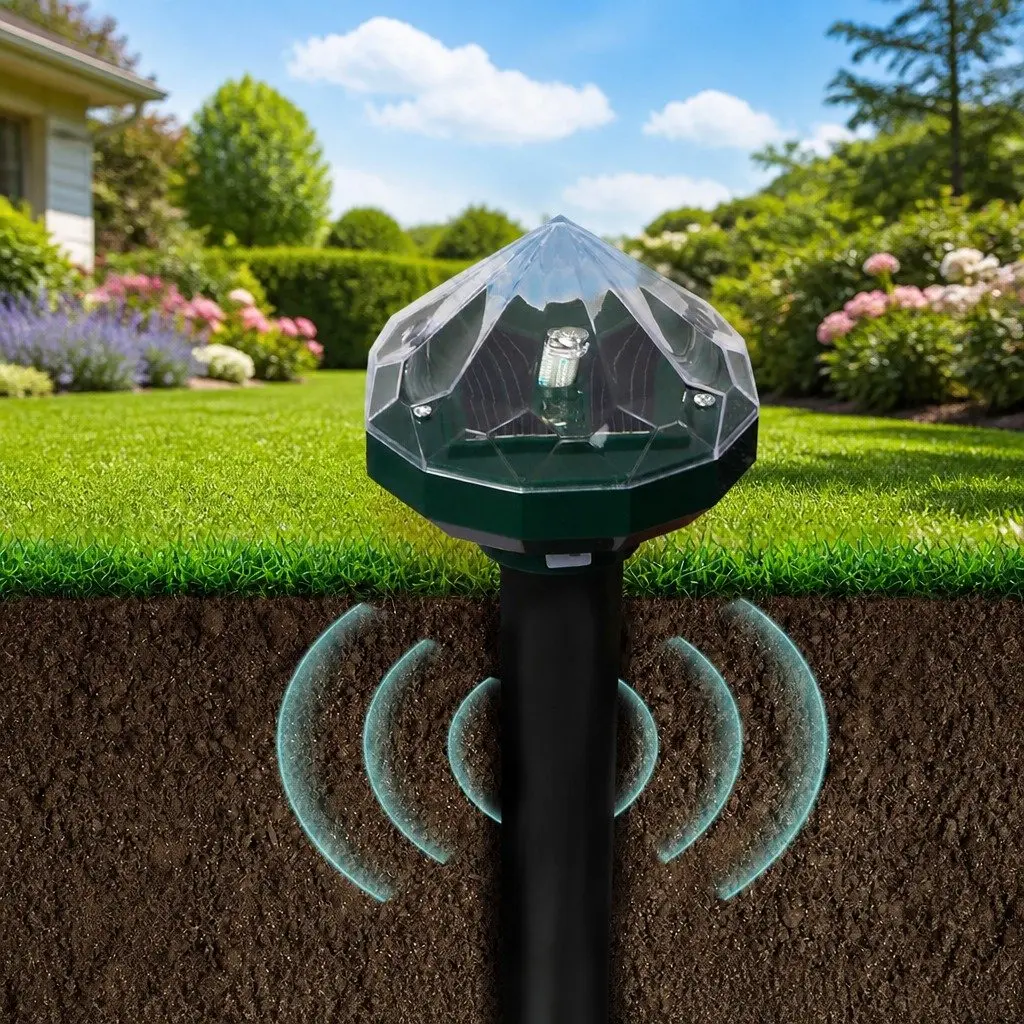 Solar Snake Repeller LED Light Vibration 4 Pack Garden Lawn Pest Deterrent