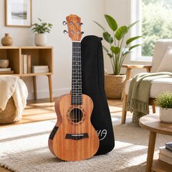 26 Inch Tenor Ukulele Electric Beginner Gift With EQ Cable Carry Bag Strap