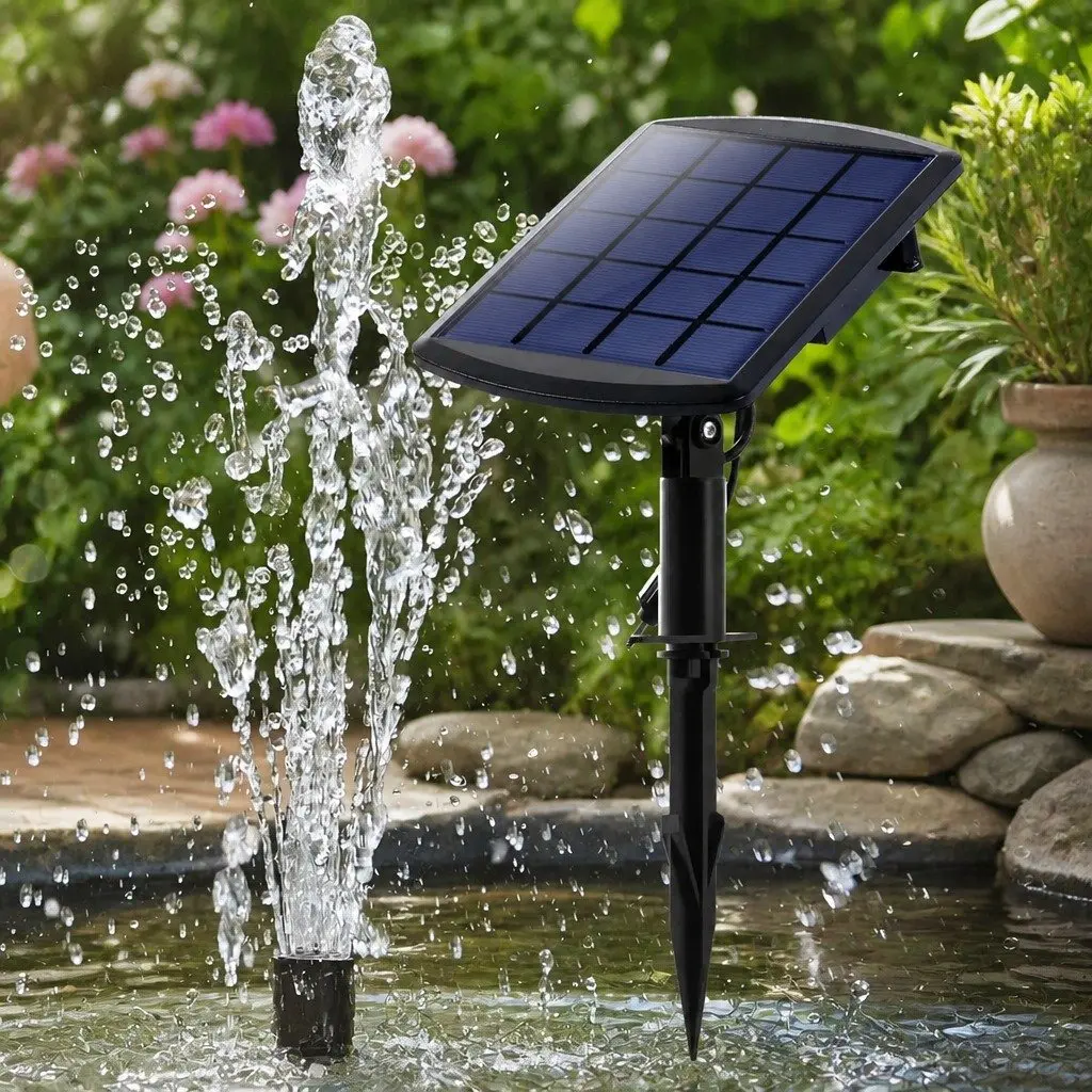 Solar Fountain Water Pump Kit Adjustable Height Multiple Nozzles