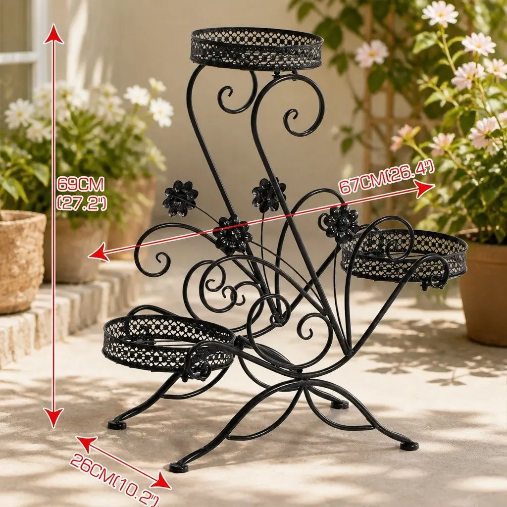 3-Tier Plant Stand for Indoor and Outdoor
