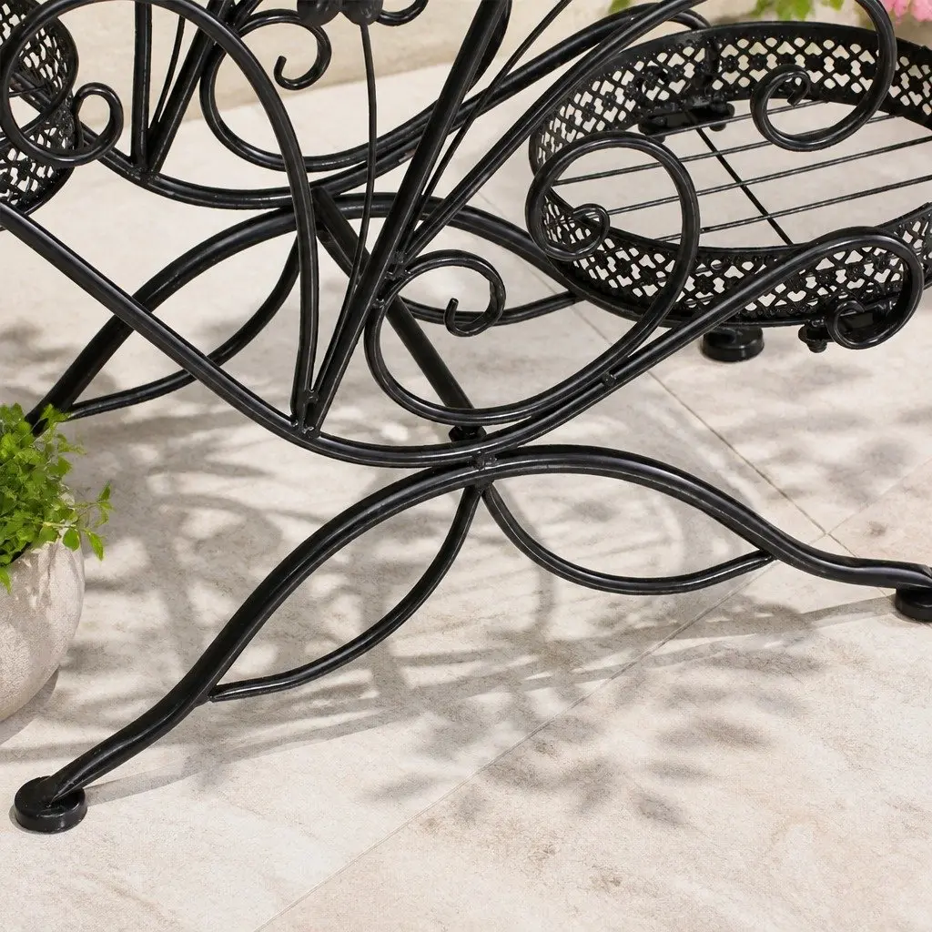 Metal Plant Stand Indoor Outdoor Steel Frame Black Display Shelf