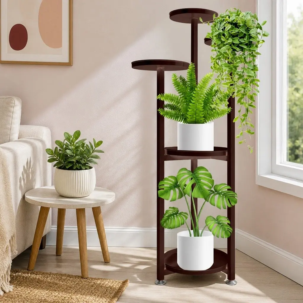 Metal Plant Stand 5 Tier Bronze Large for Indoor Outdoor Use