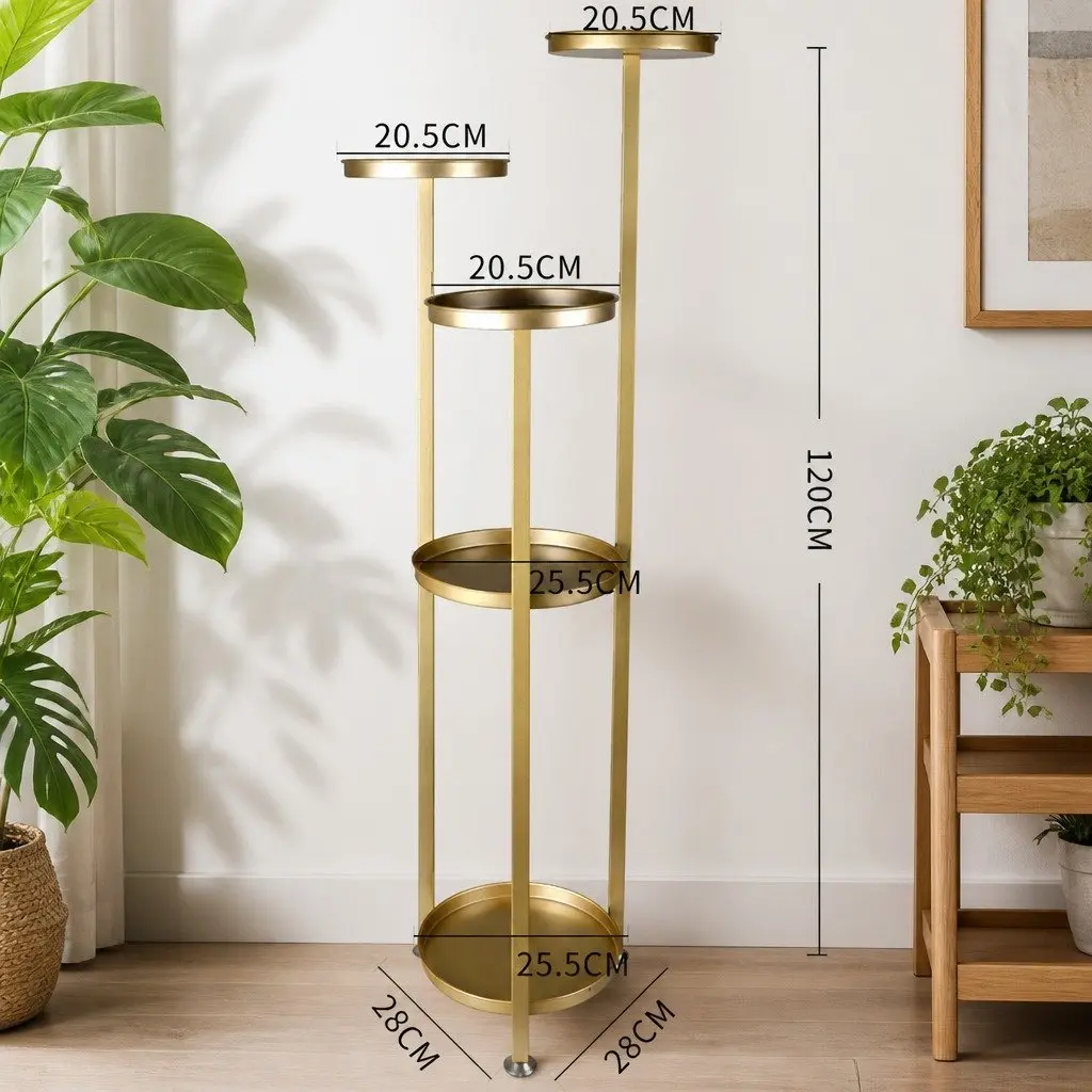 5 Tier Metal Plant Stand Indoor Outdoor Flower Pot Rack Display Shelf Gold Large