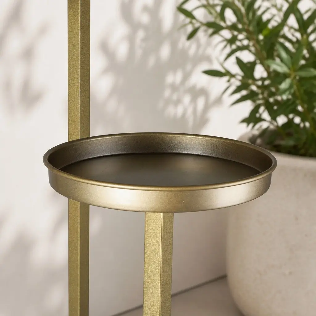 5 Tier Plant Stand Metal Flower Pot Shelf Space-Saving Vertical Storage Gold