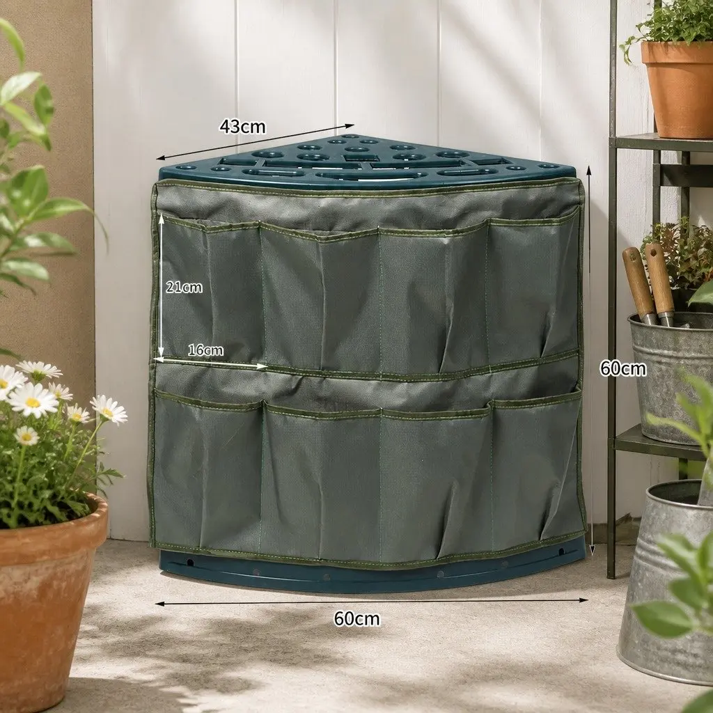 Garden Tool Rack Weatherproof 27 Slots Space-Saving