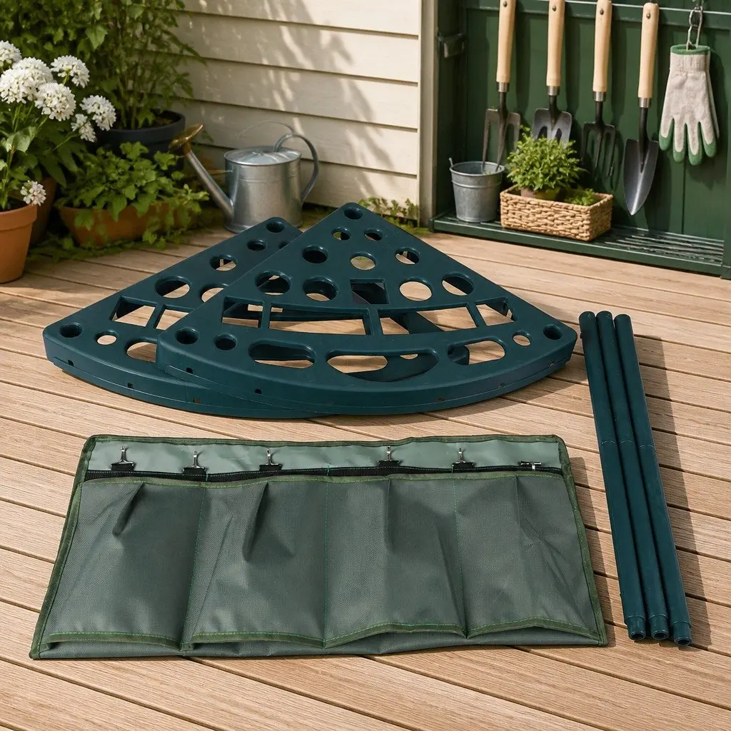 Garden Tool Rack Weatherproof 27 Slots Space-Saving