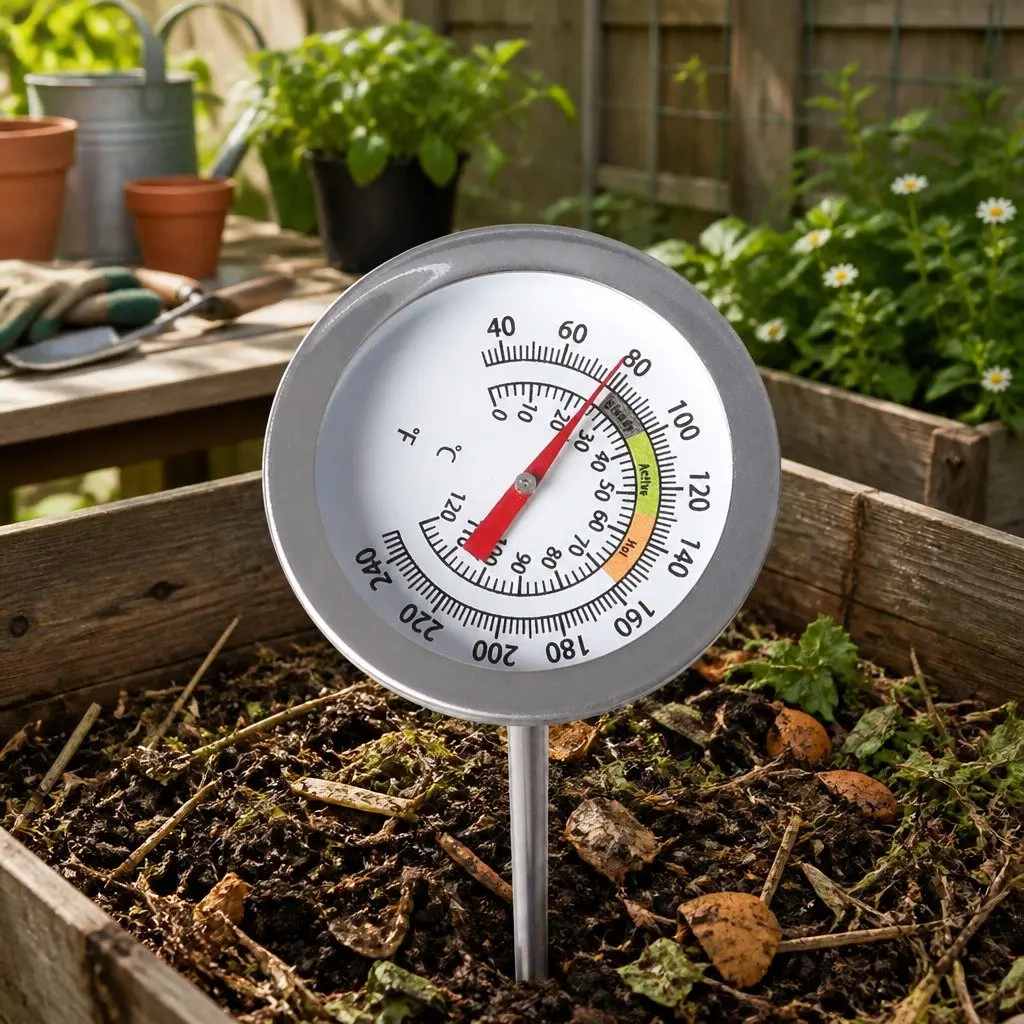 90cm Soil Thermometer Compost Probe 0-120°C Measuring Range Stainless Steel