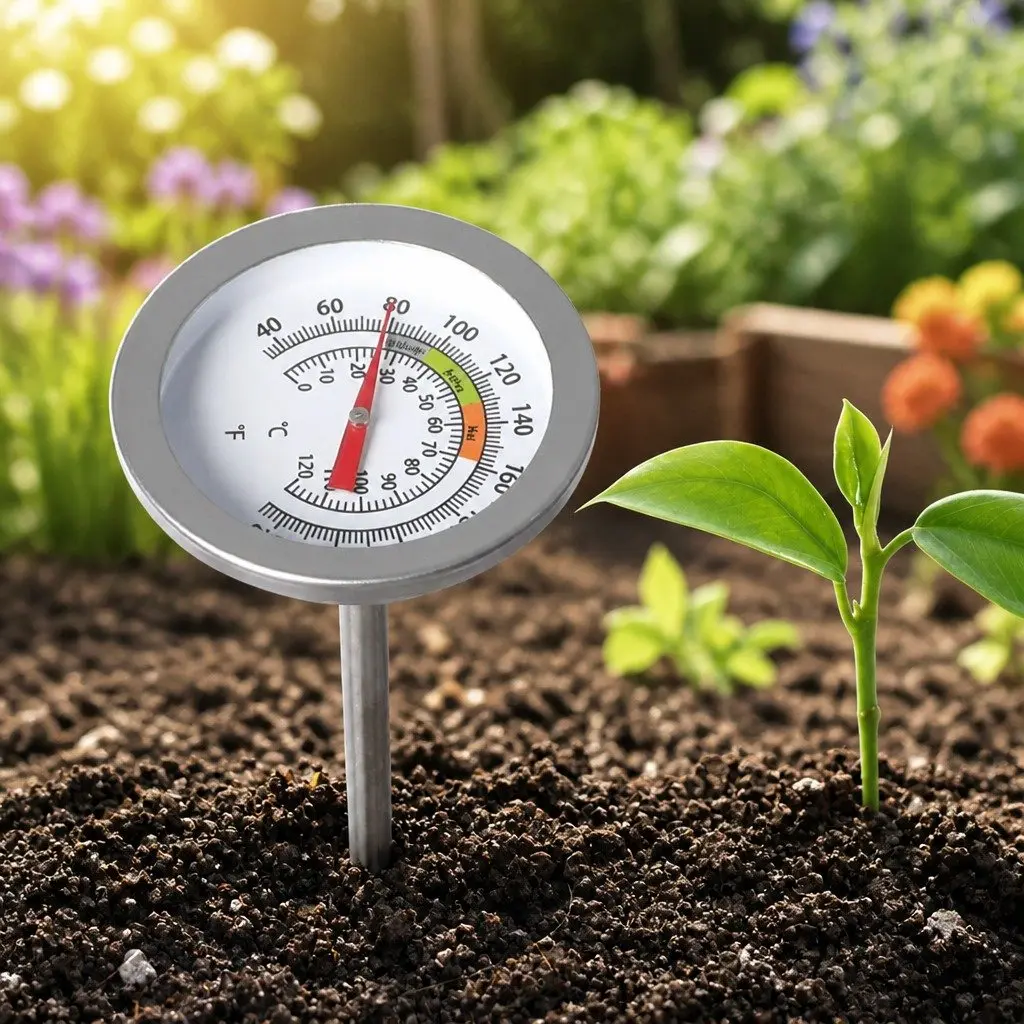 90cm Soil Thermometer Compost Probe 0-120°C Measuring Range Stainless Steel