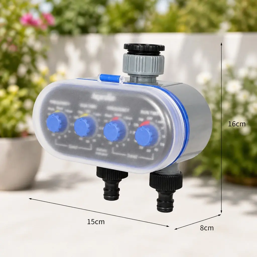 Water Tap Timer Automatic Irrigation Controller Electronic Waterproof 15cm x 16cm x 8cm