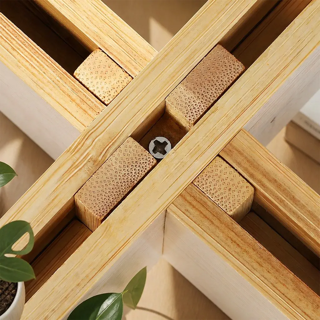 Bamboo Adjustable Plant Stand Expandable 23-30cm Reversible