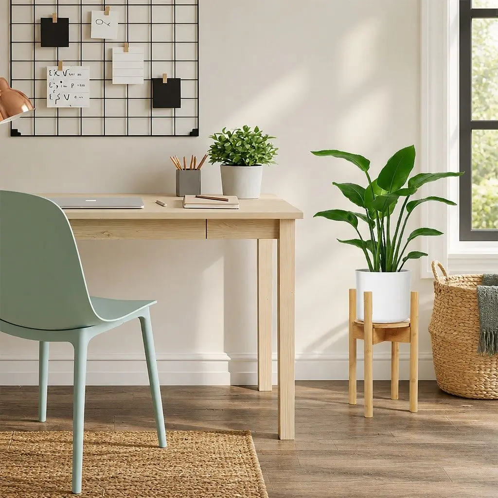 Bamboo Adjustable Plant Stand Expandable 23-30cm Reversible