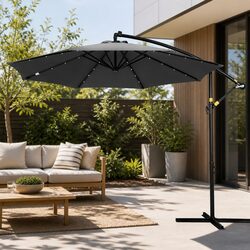 Your Friendly Outdoor 3M Cantilever Umbrella with LED Lighting