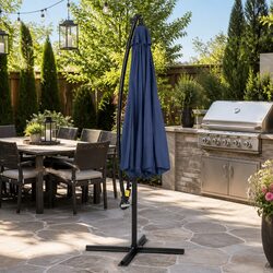 Stylish 3M Cantilever Umbrella with Integrated Solar Lights
