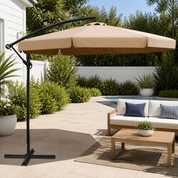 You’ll Love This 3m Beige Cantilever Umbrella for Your Garden