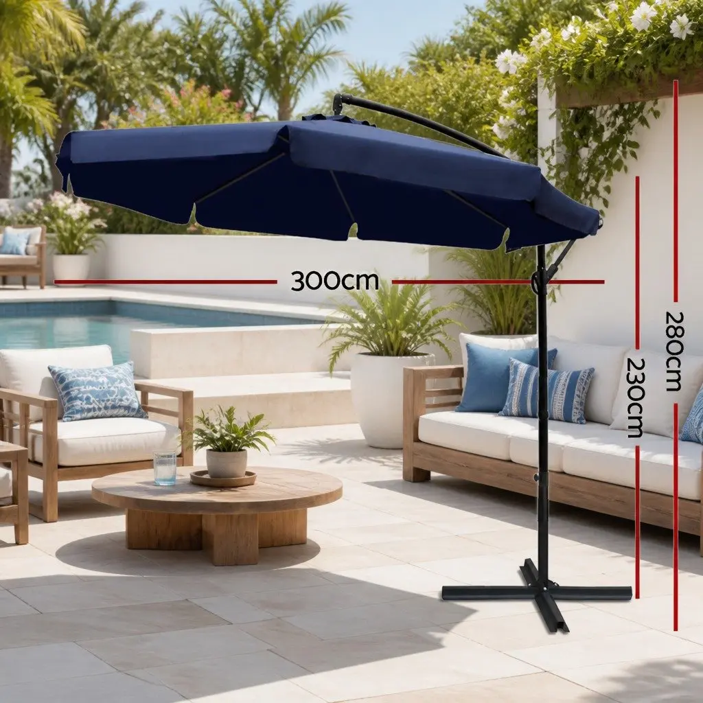 3m Navy Umbrella for Shade