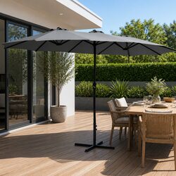 4.57m Charcoal Centre Post Umbrella - Your Outdoor Ally