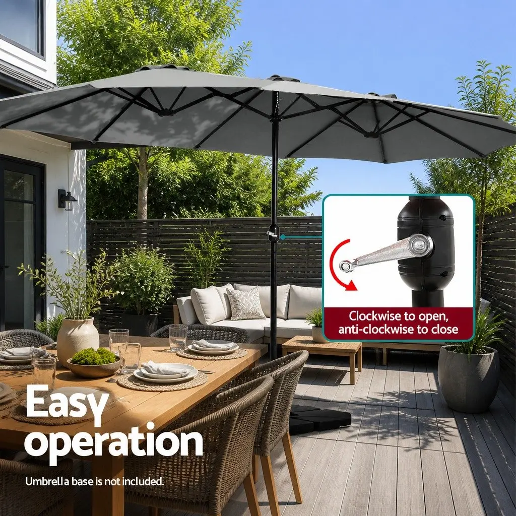 Outdoor Umbrella Centre Post Dodecagon Canopy 4.57m Charcoal