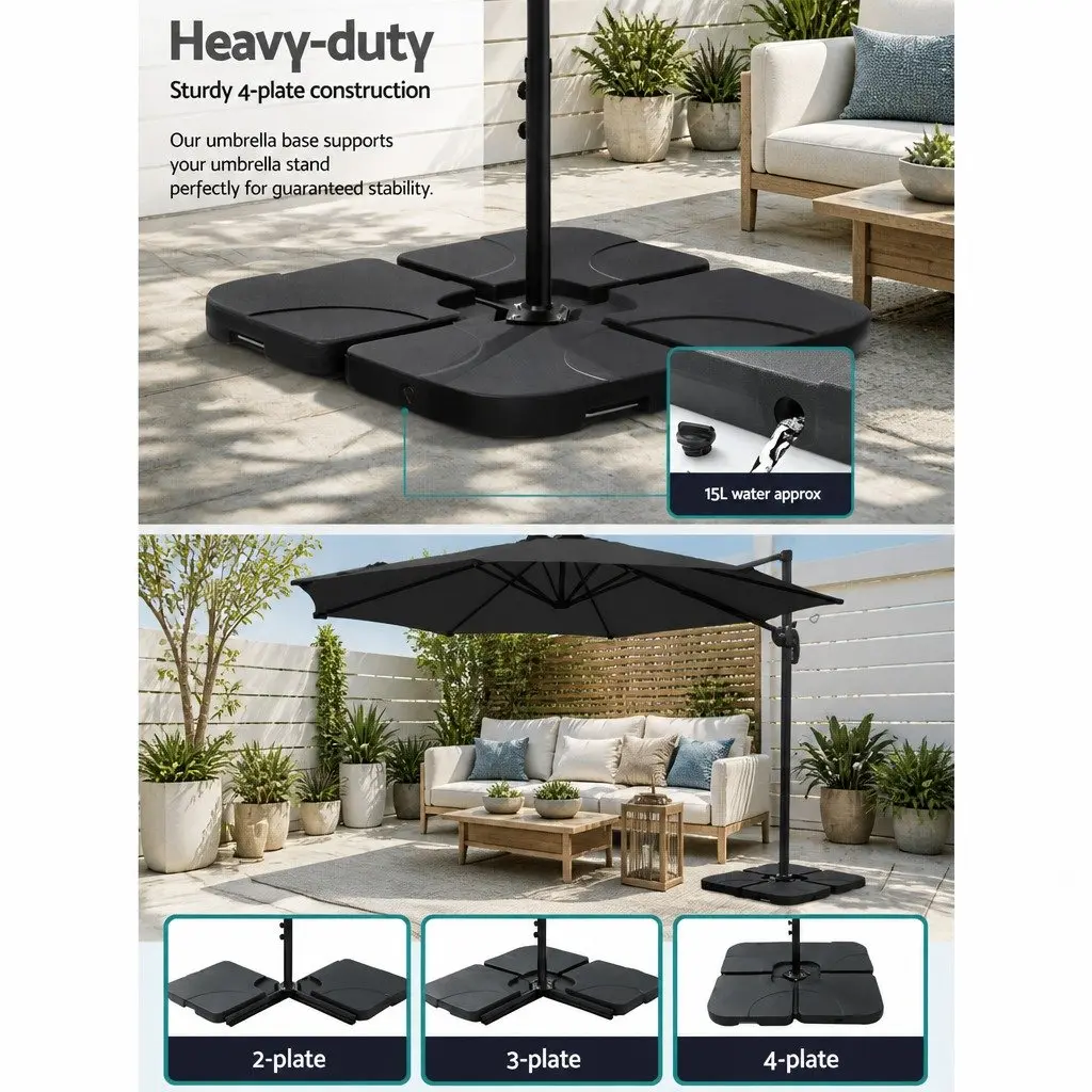 Outdoor Umbrella Side Post 3m Octagonal Canopy 360 Rotatable