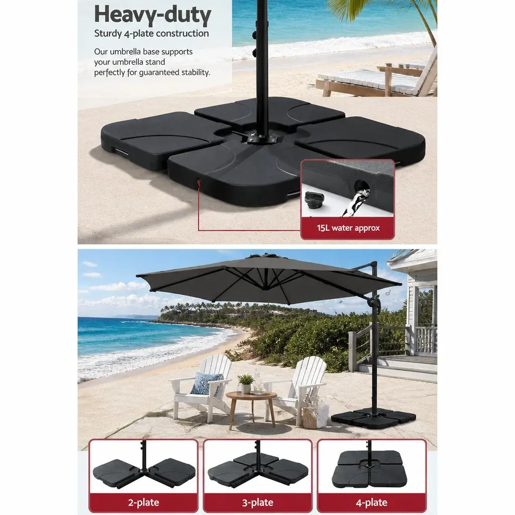 3m Outdoor Cantilever Umbrella UV50+ Protection Octagonal Canopy 360 Degree Rotation