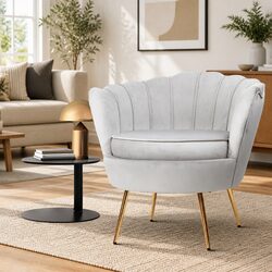 Charming Velvet Grey Armchair for Your Living Space