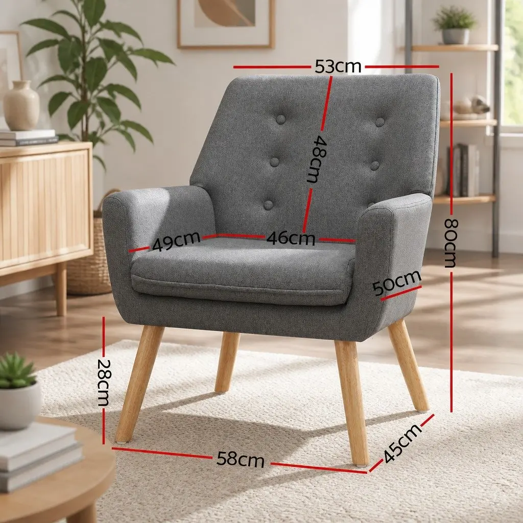 Grey Linen Armchair
