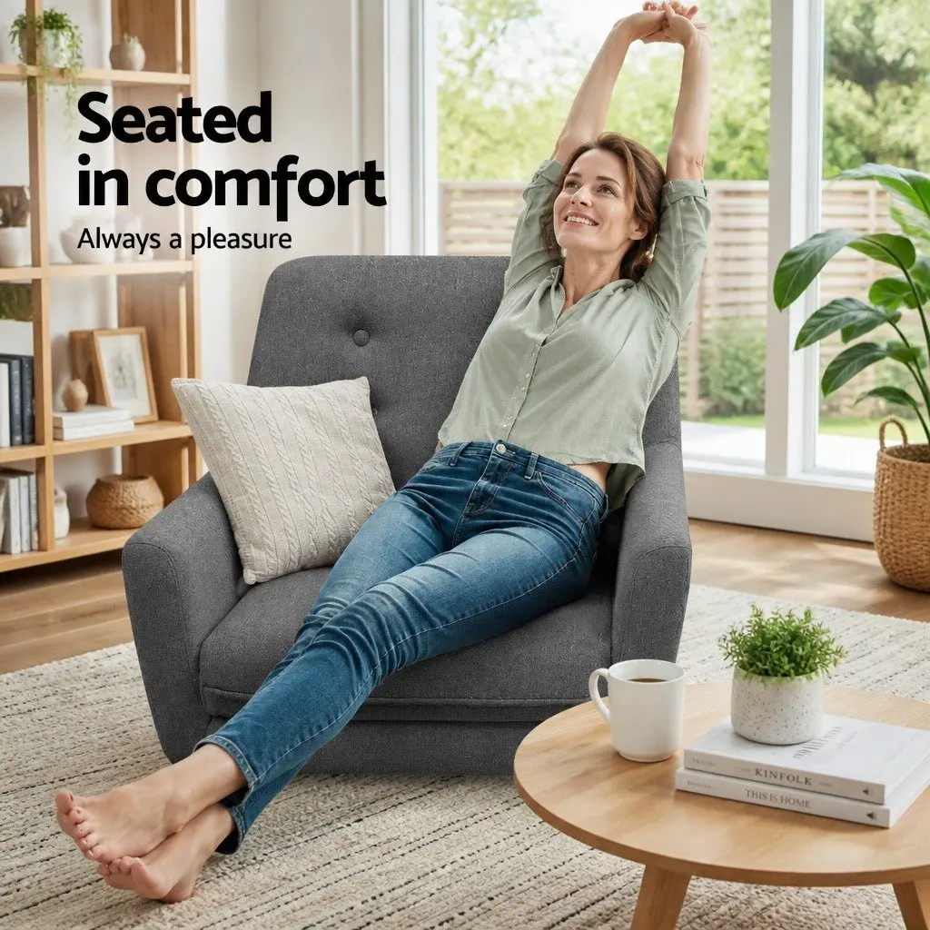 Grey Linen Armchair