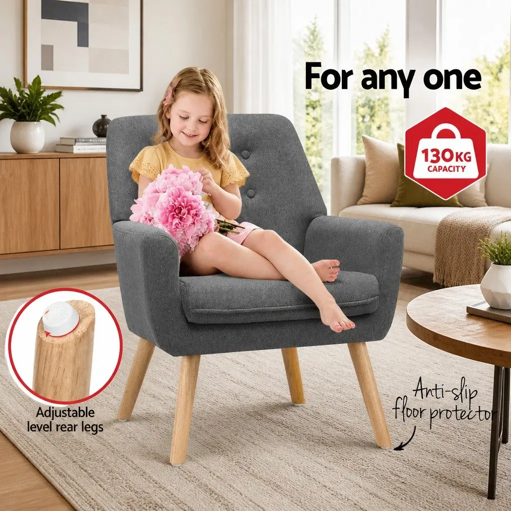 Grey Linen Armchair