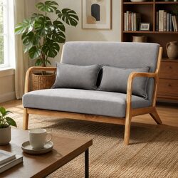 Enjoy Comfort with Our Modern Light Grey Loveseat