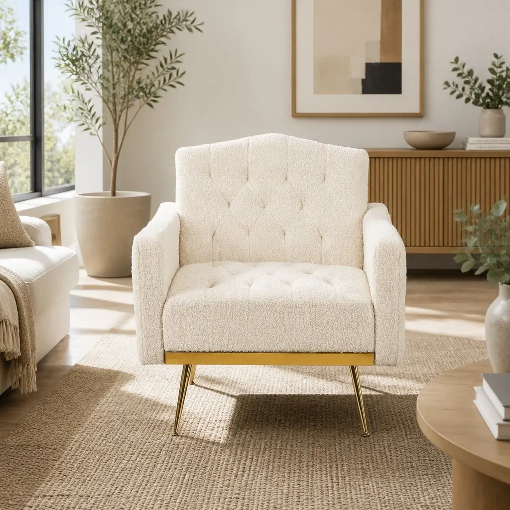 Beige Boucle Armchair