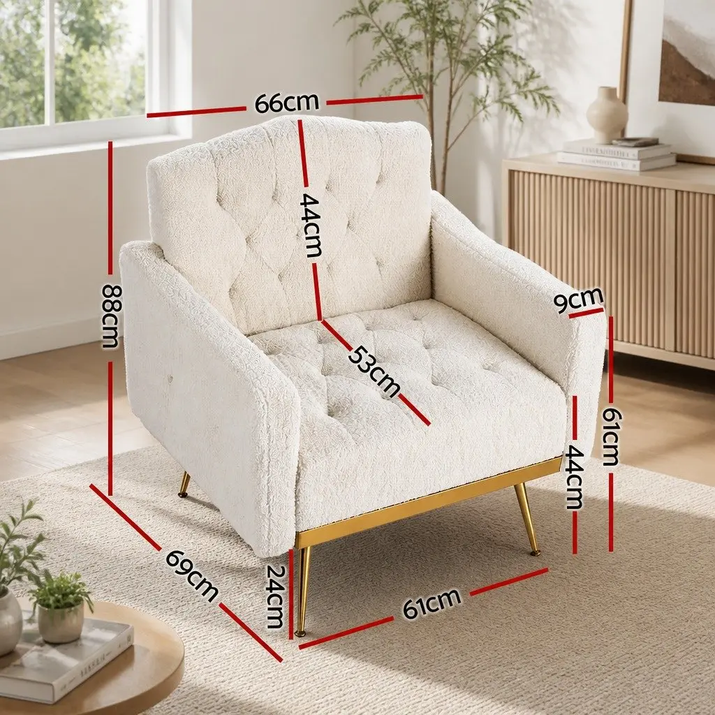 Beige Boucle Armchair