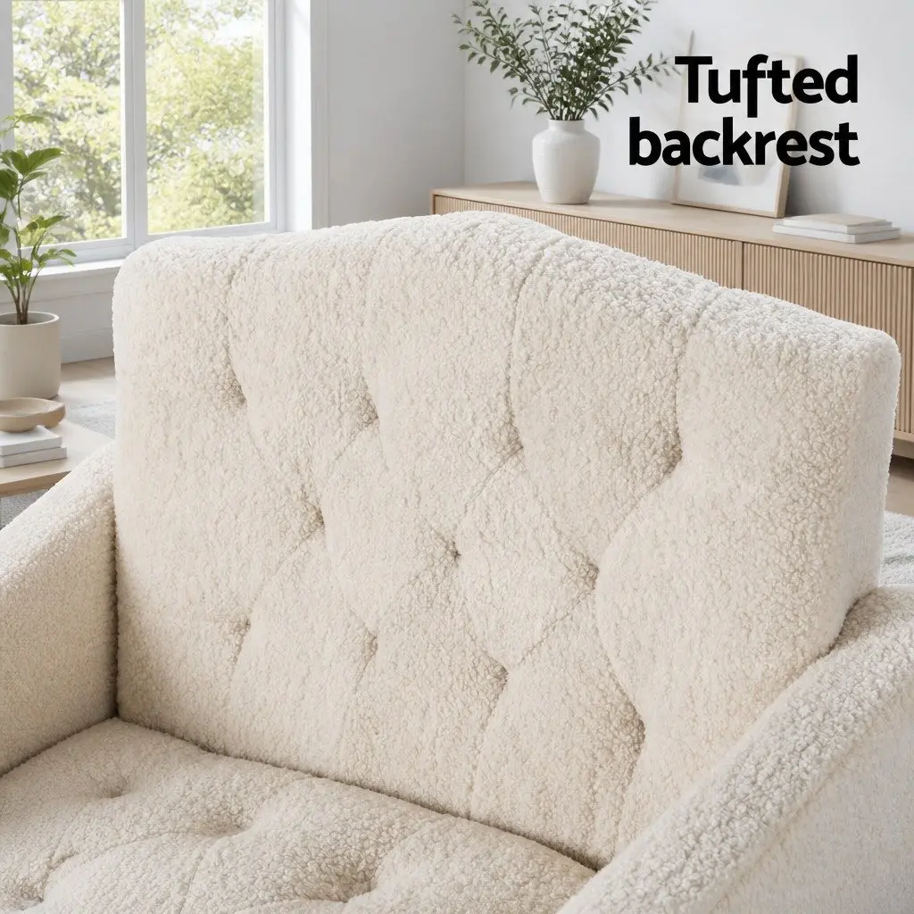 Beige Boucle Armchair