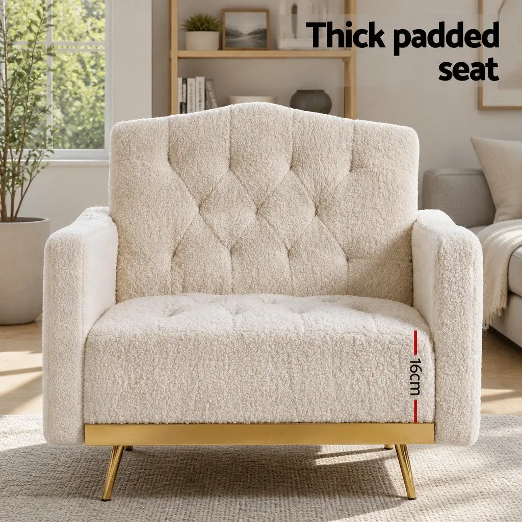 Beige Boucle Armchair