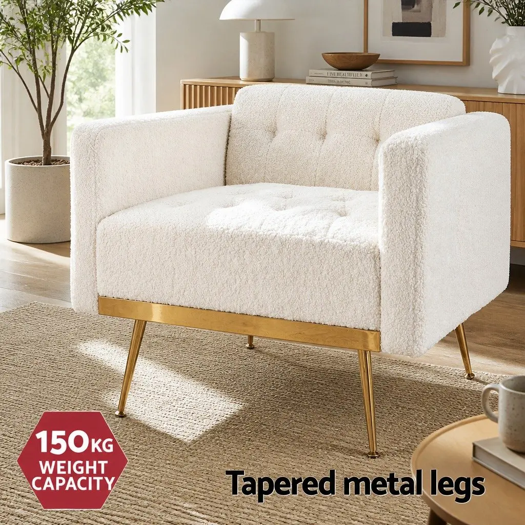 Beige Boucle Armchair