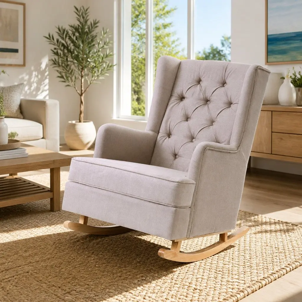 Beige Rocking Chair for Comfort and Style