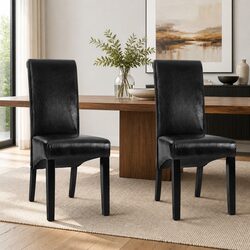 Friendly Black Dining Chairs Set of 2 with Comfort and Style