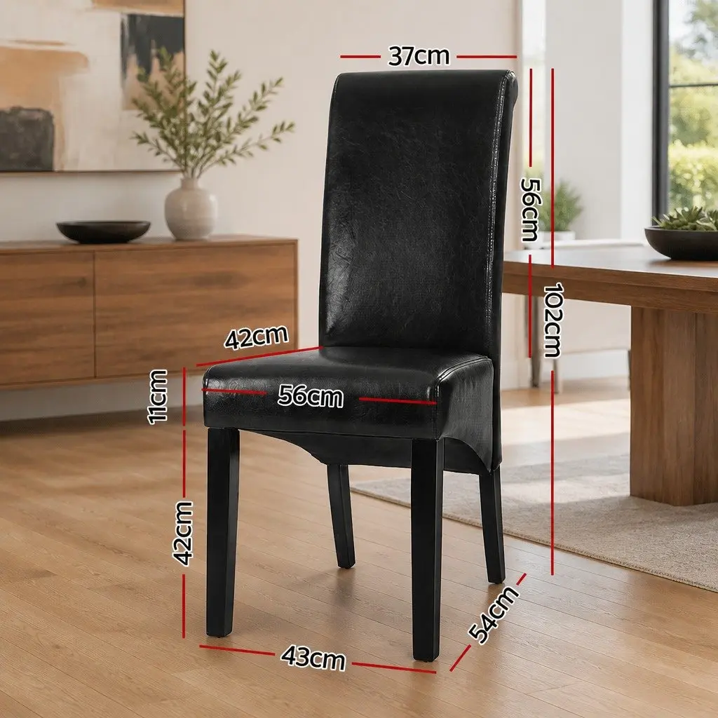Dining Chairs Upholstered Black Set of 2