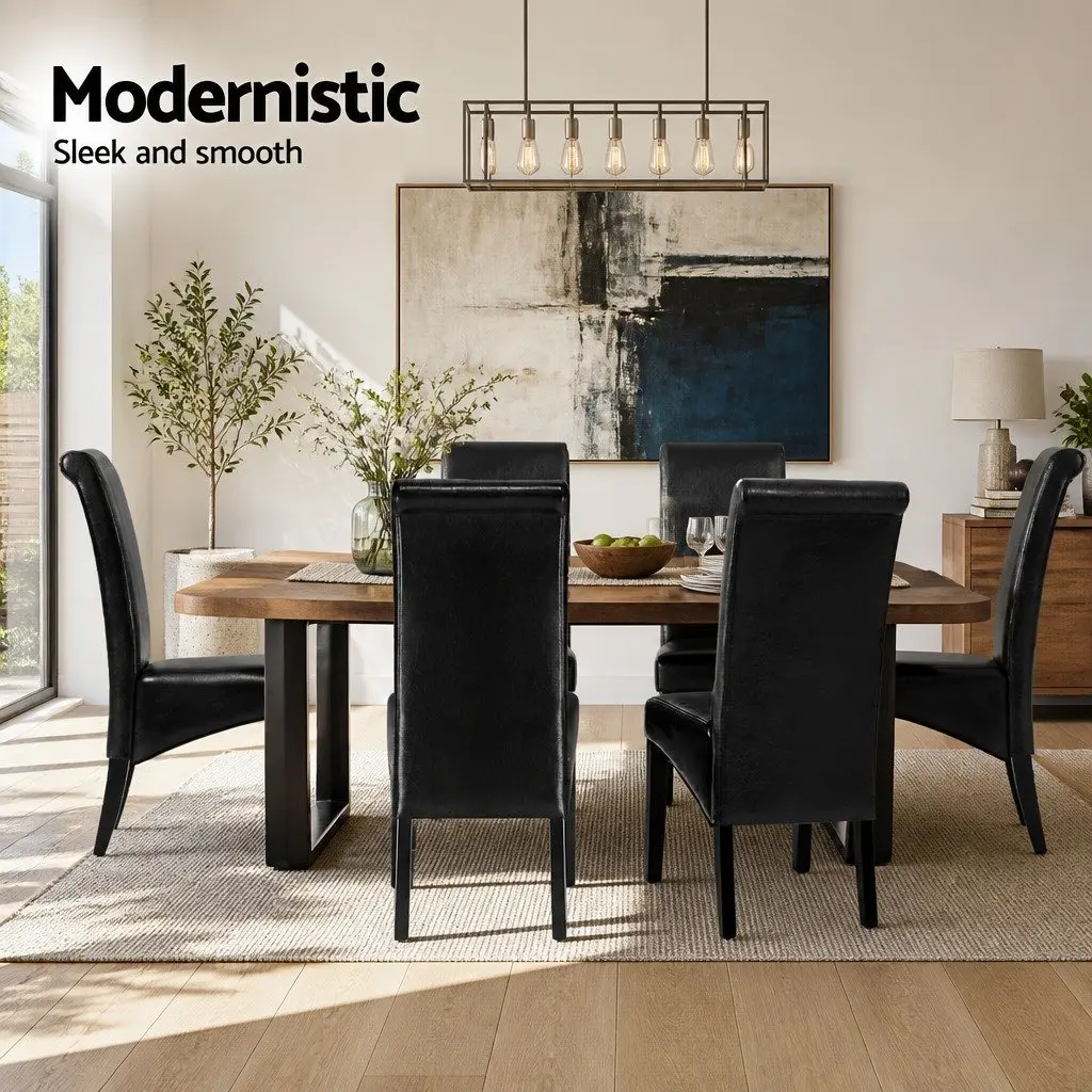 Dining Chairs Upholstered Black Set of 2