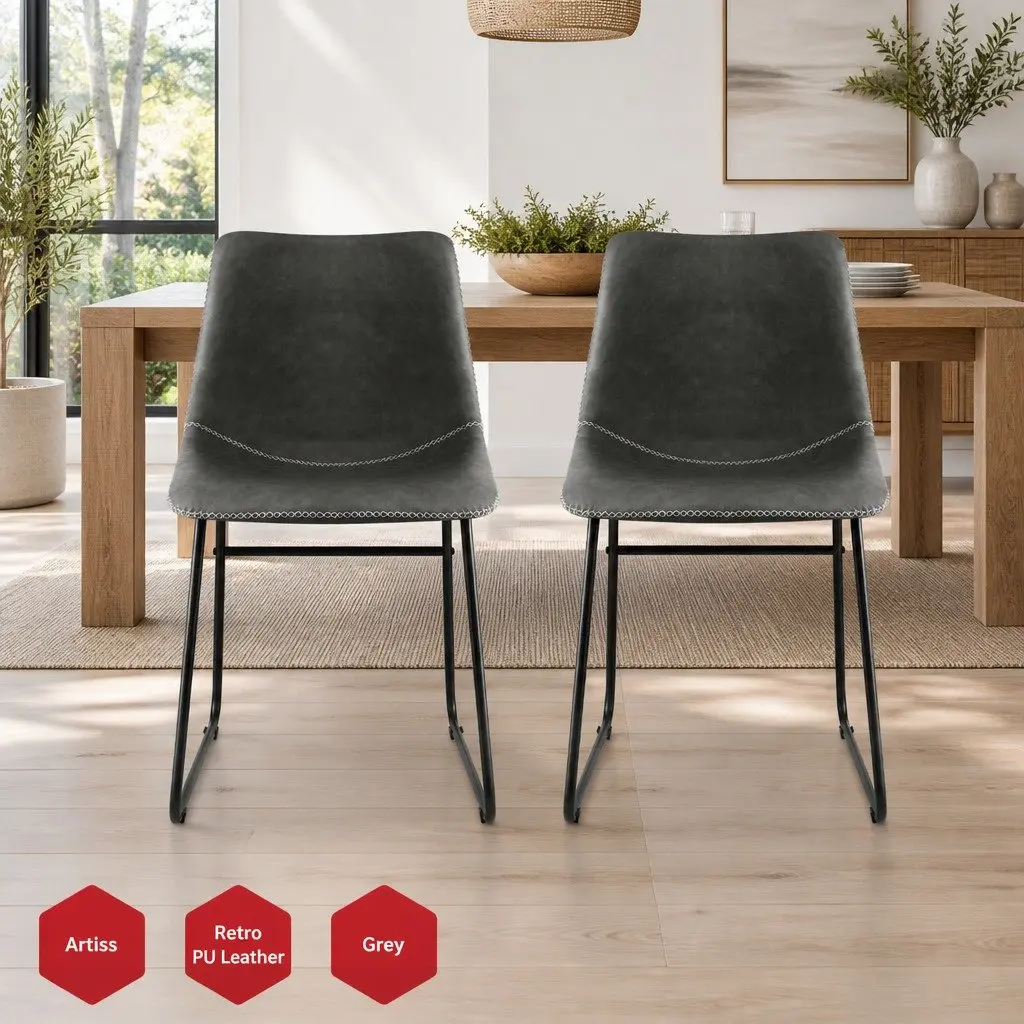 2 Grey Dining Chairs
