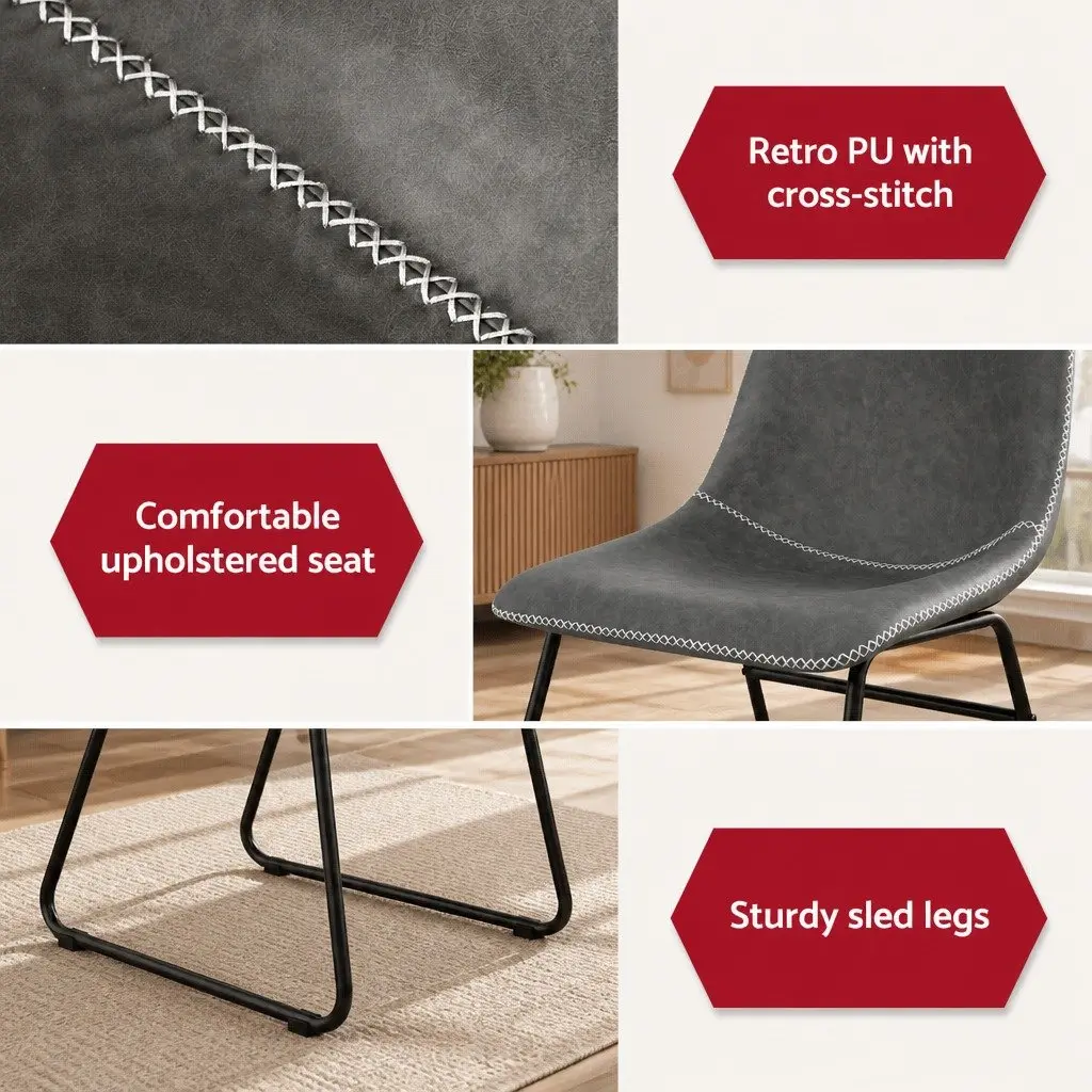 2 Grey Dining Chairs